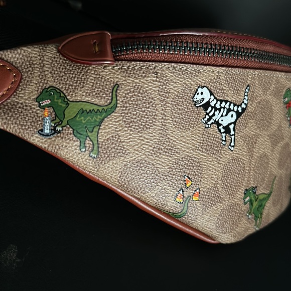 NWT Rare Coach Rexy Halloween Charter Belt Bag 7 Signature Canvas Print Purse - Picture 6 of 11